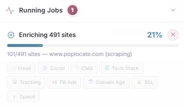 Enrichment jobs tracker