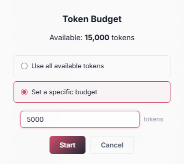 Smart search budget control
